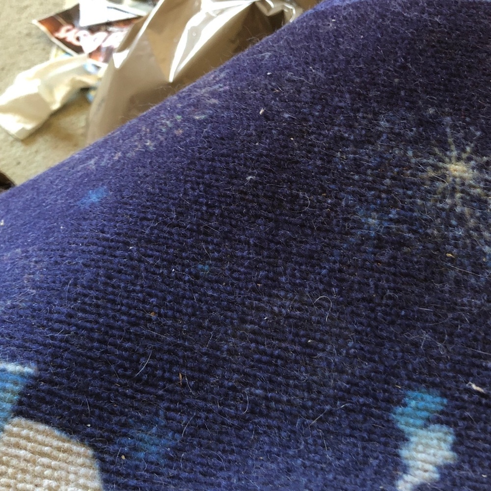 Navy Blue Star Pattern Knit door mat